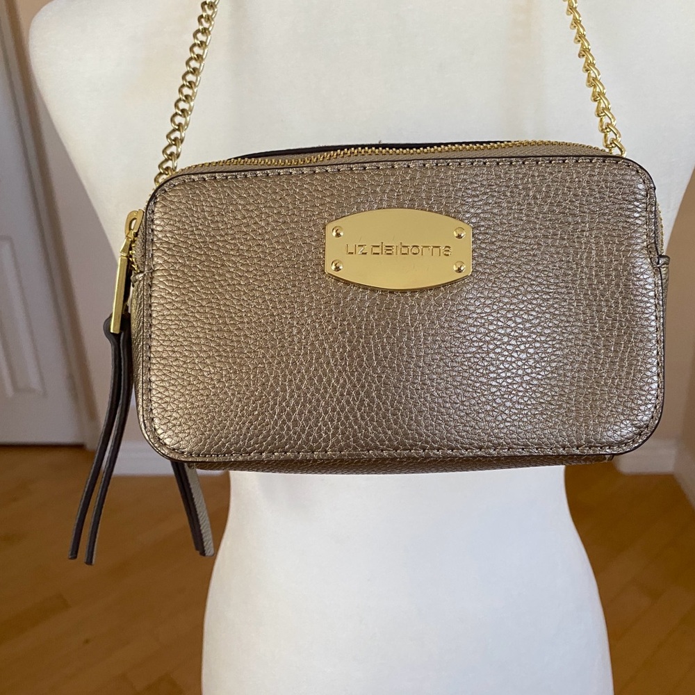 Liz Claiborne Gold Textured Crossbody Bag